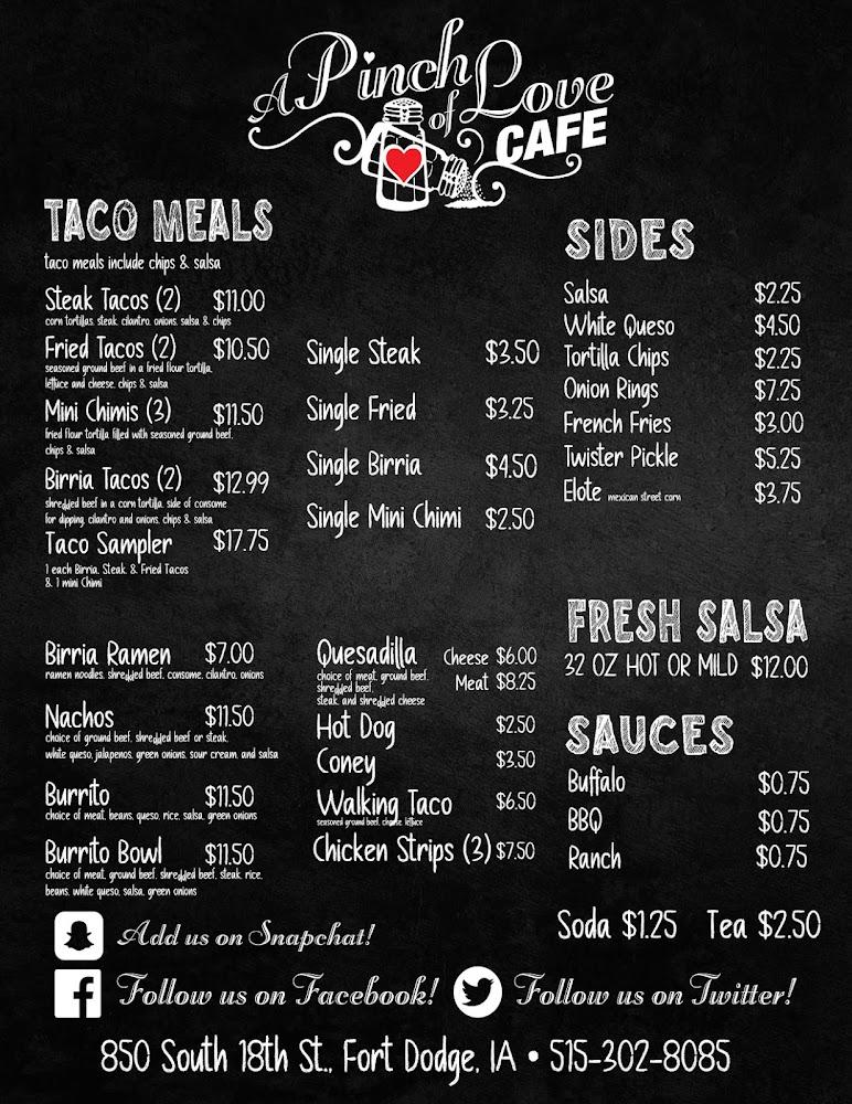 A Pinch Of Love Cafe Menu image 1